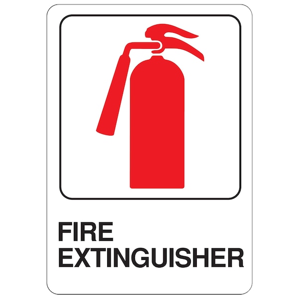 Hy-Ko Fire Extinguisher Sign 5" x 7", 5PK A02068 - main
